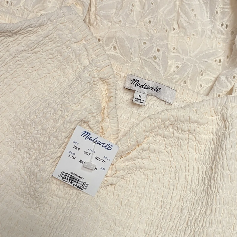Madewell Eyelet Tie-Strap Lucie Tiered Midi Dress